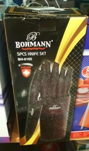 Наборы ножей Bohmann с мраморным покрытием + подставка колба с наполнителем