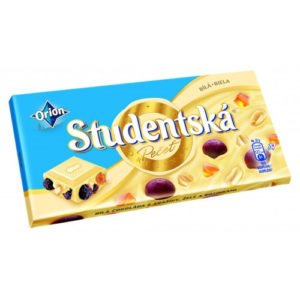 Шоколад Studentska Bila (Студентка Белый шоколад с изюмом и арахисом) 180 г. Чехия